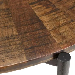 Table à manger ronde en bois et pieds métal KIARA