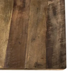 Table À Manger SIXTINE 200X90Cm Bois Teck Recyclé Acacia Mahogany Pieds Métal