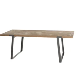 Table à manger 220x100cm Sapin et métal CARLA