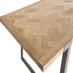 Table à manger 220x100cm Sapin et métal CARLA