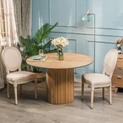 Table a Manger 6 personnes Ronde Bois Marron