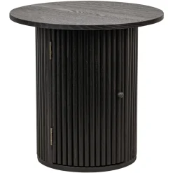 Table Appoint Bout de Canape Rangement en Bois noir