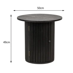 Table Appoint Bout de Canape Rangement en Bois noir