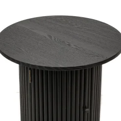Table Appoint Bout de Canape Rangement en Bois noir