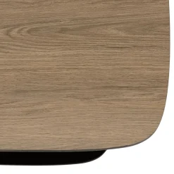 Table basse 2 plateaux bi-matière mocha noir pieds métal JULIA