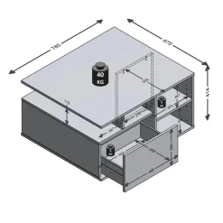 Table basse 1 tiroir TWIN 2 blanc et naturel