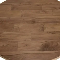 Table Basse ALIDA Coque Noire Bois Teck Recyclé Et Métal 80 X 80 Cm