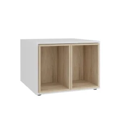 Table basse avec caissons amovibles JOKER 2 blanc et naturel
