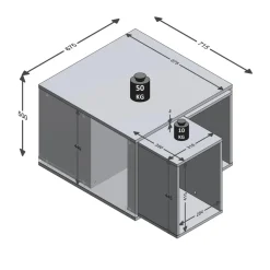 Table basse avec caissons amovibles JOKER 2 blanc et naturel