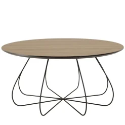 Table basse biseautée mocha pieds forme panier en métal JULIA