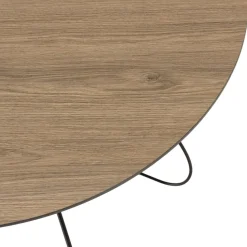 Table basse biseautée mocha pieds forme panier en métal JULIA