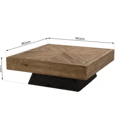 Table Basse Carrée ANDRIAN Bois Pin Recyclé