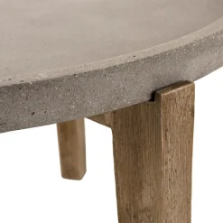 Table basse carrée Plateau en béton pieds en Acacia