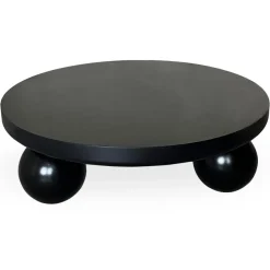 Table basse contemporaine design rond Bonnie Noir