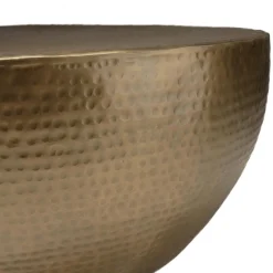 Table basse coque ronde en Aluminium Doré antique JOHAN