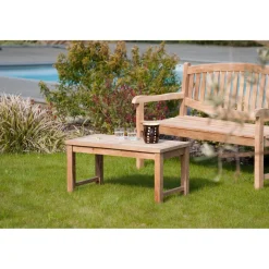 Table basse de jardin 90 x 45 cm en bois Teck