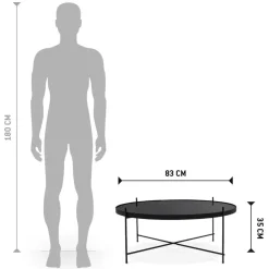 Table basse de salon 'KOLOS BIG' noire
