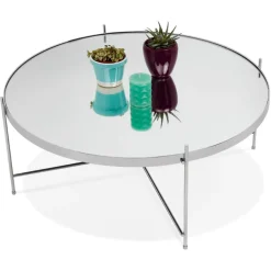Table basse de salon 'KOLOS BIG' couleur chrome