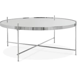 Table basse de salon 'KOLOS BIG' couleur chrome