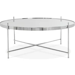 Table basse de salon 'KOLOS BIG' couleur chrome