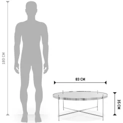 Table basse de salon 'KOLOS BIG' couleur chrome