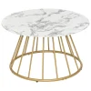 Table basse effet marbre blanc