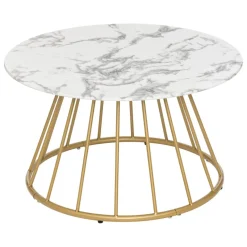 Table basse effet marbre blanc