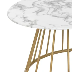 Table basse effet marbre blanc