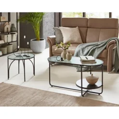 table basse en métal laqué noir,