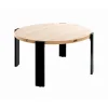 Table basse en tube d'acier peint par poudrage en noir, plateau en MDF