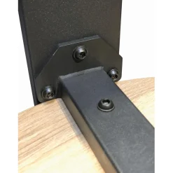 Table basse en tube d'acier peint par poudrage en noir, plateau en MDF