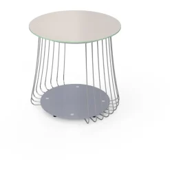 Table Basse en verre et Métal Chromé D50 cm