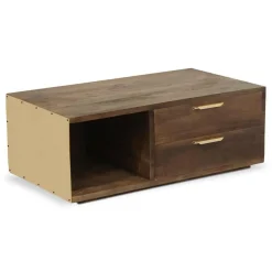 Table Basse FIRMIN Marron Et Métal Or