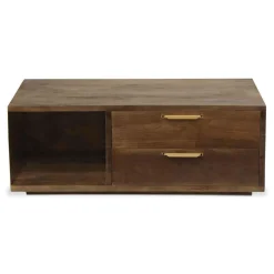 Table Basse FIRMIN Marron Et Métal Or