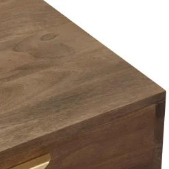 Table Basse FIRMIN Marron Et Métal Or