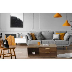 Table Basse FIRMIN Marron Et Métal Or