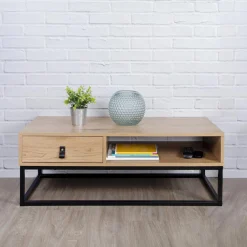 Table basse industrielle Bois et Métal SALMA