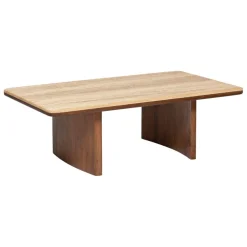 Table basse Jivan Travertin Bois