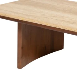 Table basse Jivan Travertin Bois