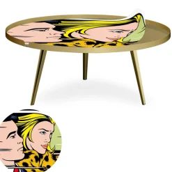 Table basse magnétique ronde à rebord Bipolart Métal Or avec 1 Top Fast & Furious