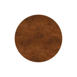 Table basse magnétique ronde à rebord Bipolart Métal Blanc avec 1 Top Effet simili de vachette