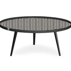 Table basse magnétique ronde à rebord Bipolart Métal Noir avec 1 Top Motif Contraste