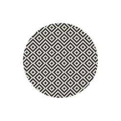 Table basse magnétique ronde à rebord Bipolart Métal Noir avec 1 Top Motif Contraste