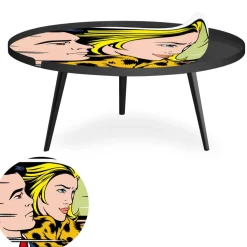 Table basse magnétique ronde à rebord Bipolart Métal Noir avec 1 Top Fast & Furious