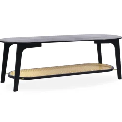 Table basse moderne Yokori en cannage et Bambou Noir