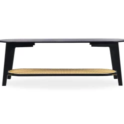 Table basse moderne Yokori en cannage et Bambou Noir