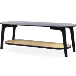 Table basse moderne Yokori en cannage et Bambou Noir