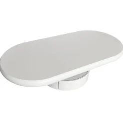 Table basse ovale avec tiroirs Barket Blanc