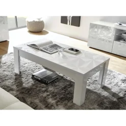 Table basse PRISMA laqué blanc brillant