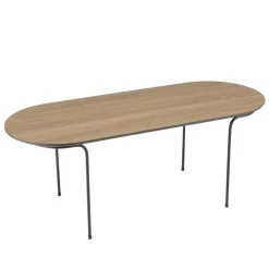 Table basse rect. angles arrondis mocha pieds métal JULIA